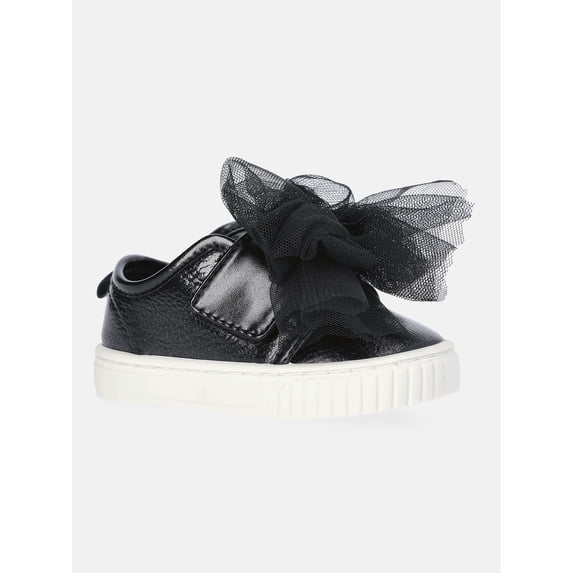 Wonder Nation Baby Girls Strap Bump Toe Tulle Bow Sneakers