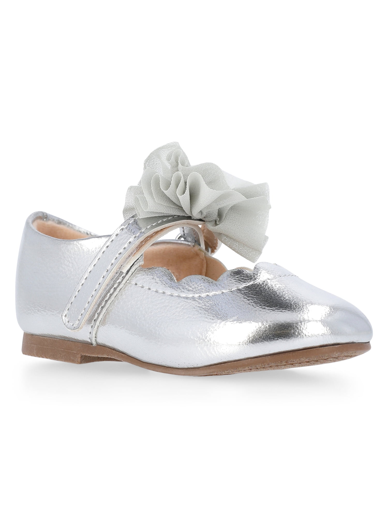 Wonder Nation Baby and Toddler Girls Tulle Bow Ballet Flats