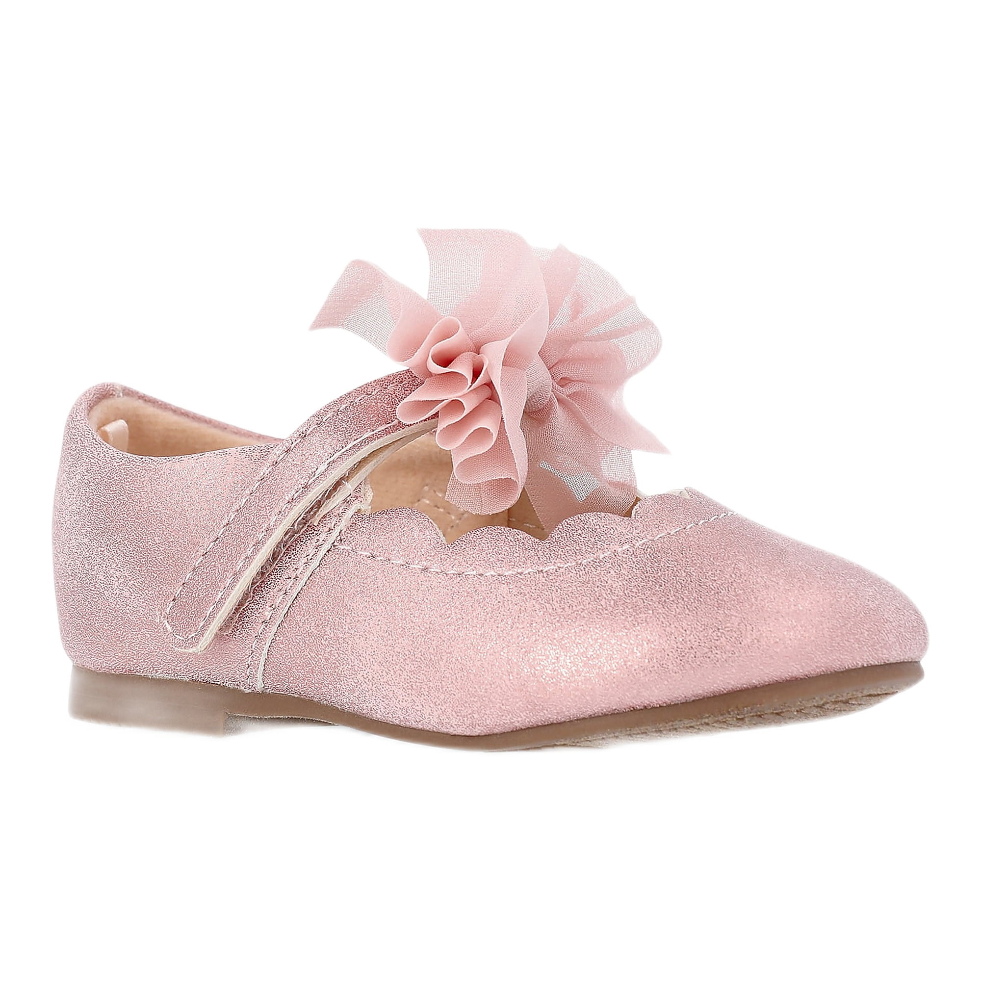 Wonder Nation Baby and Toddler Girls Tulle Bow Ballet Flats