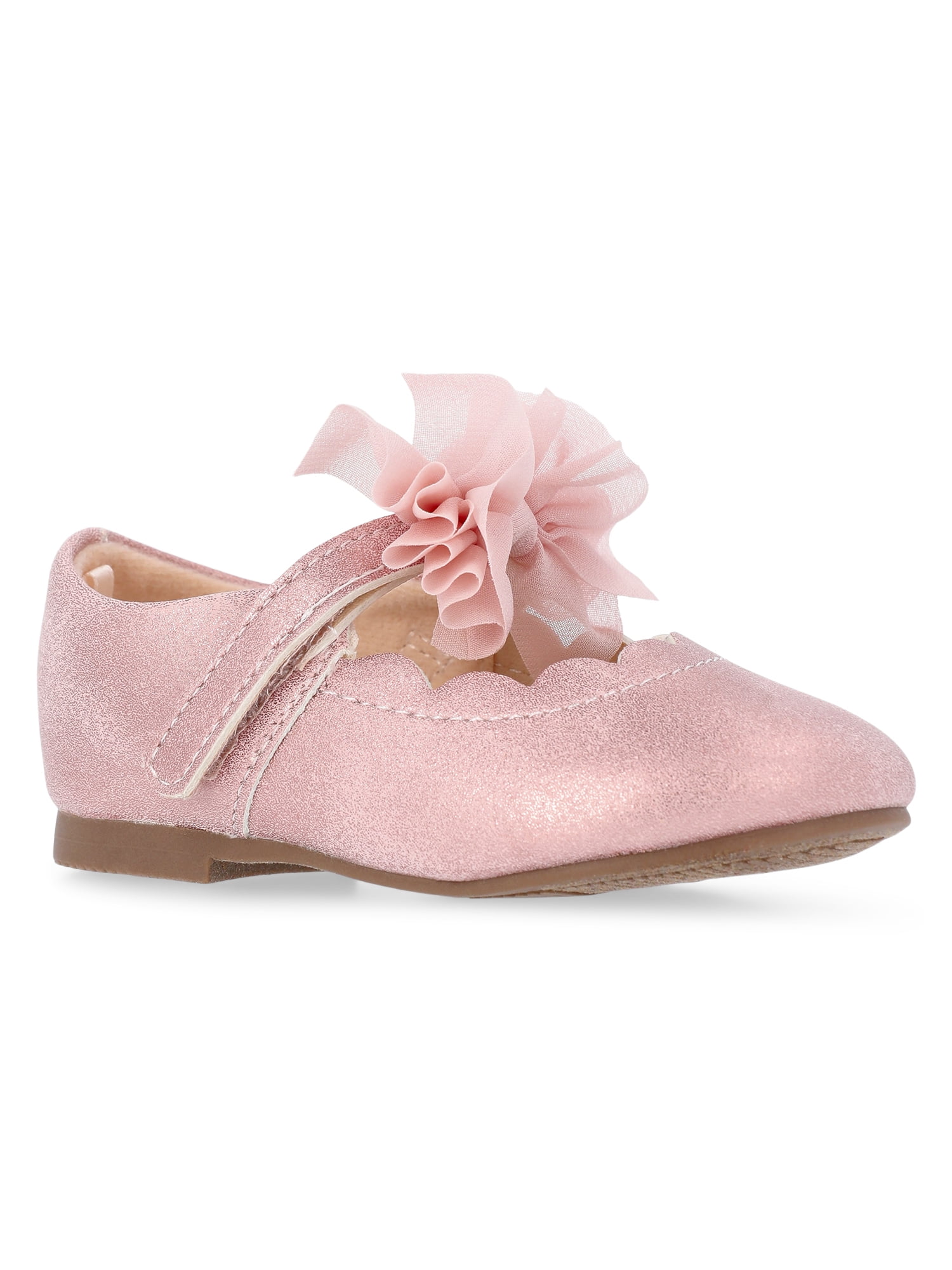 Wonder Nation Baby and Toddler Girls Tulle Bow Ballet Flats