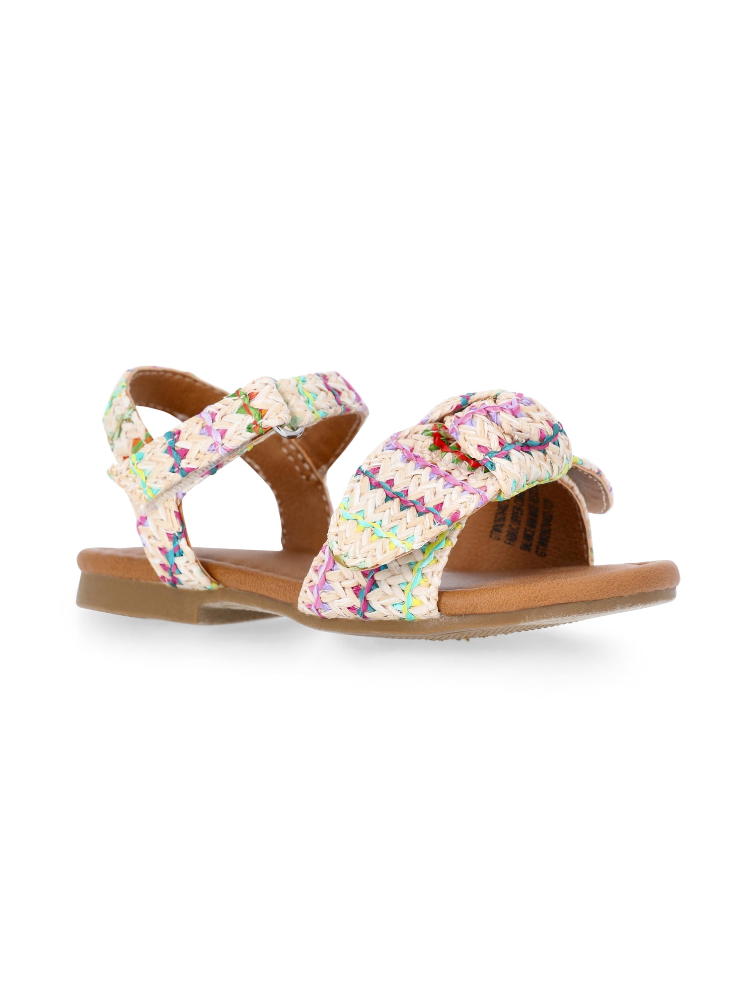Wonder Nation Baby and Toddler Girls Raffia Knot Sandals