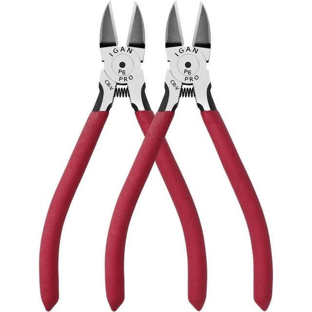 IGAN P6 x2 Wire Flush Cutter 6-inch Ultra Sharp. Side Cutter Clippers with Longer Flush Cutting Edge