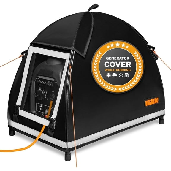 IGAN Small Inverter Generator Tent Tarpaulin Cover While Running. Waterproof 1000~2300 Watts. Black