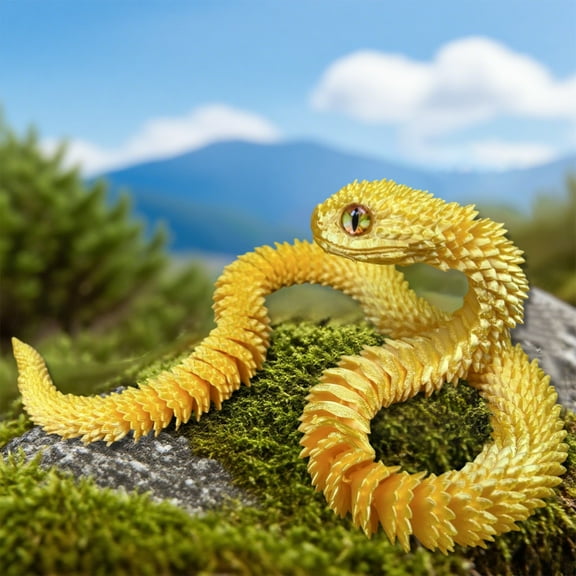 IGEED 3D Printed Snake Toy 17.71 Inch Poseable Reptile Figurine with Movable Joints Realistic Collectible Decor for Adults Kids