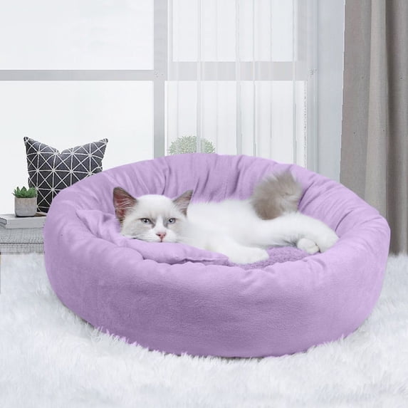 IGEED Cat Beds for Indoor Three-piece Set Of Round Dog Kennel Washable Cat Cave Plush Thickened Pet Mat for Fall and Winter with Pillow Suitable for Puppy Curls Sleeping