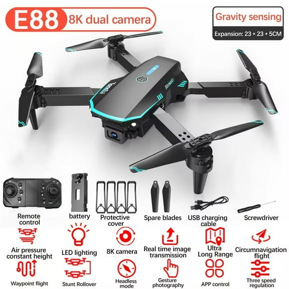 IGEED Drone with 8K HD Camera,FPV Foldable Drone for Kids Beginners,Folding Remote Control Aircraft,Motor RC Quadcopter,Gestures Selfie,Waypoint Fly,3D Flips,One Key Start