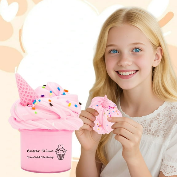 IGEED Furry Cloud Slime Kit with Accessories 70ml Stretchy Butter Slime for Kids Sensory Play DIY Crafts Non Settling