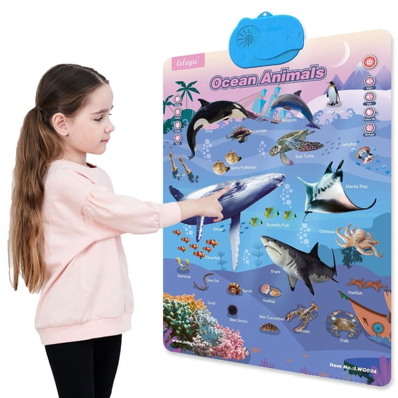 IGEED Interactive English Learning Talking Wall Chart Toy for Kids,Electronic Alphabet Poster Toddler Toys,Interactive Toys Alphabet Wall Chart,Preschool Learning Educational Toy