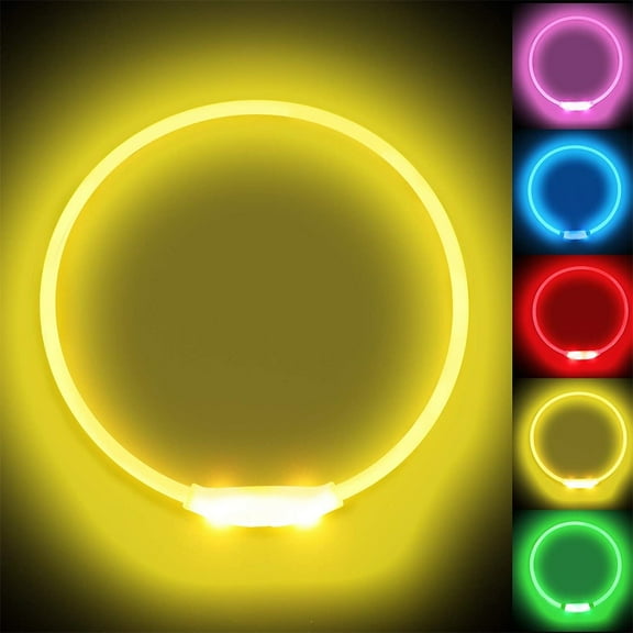 IGEED LED Pet Collar,USB Rechargeable Flash Dog Necklace Light,Dog Flashing Light-up Collar for Small Medium and Large Dogs,Pet Safety Collar Makes Your Beloved Dogs Be Seen at Night