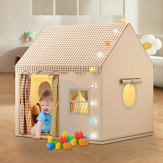 IGEED Large Kids Tent with Mat,Indoor and Outdoor Play Tent for Boys and Girls Ages 3+,Foldable Castle House Tent for Toddlers,Large Playhouse for Indoor Outdoor Play Cottage Castle Toy