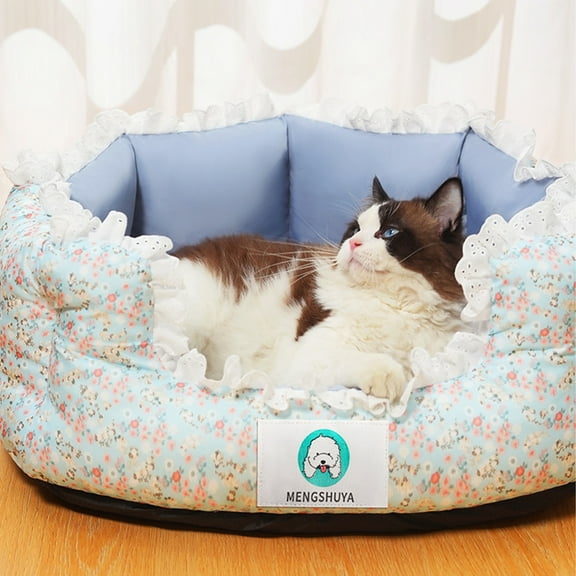IGEED Round Cat Beds for Indoor Cats,Warm Pet Bed,Pet Sofa Bed,Soft and Comfortable Kennel, Calming, Anti-Anxiety, Soft,Cozy Donut Cuddler,Removeable Fluffy Cat Bed