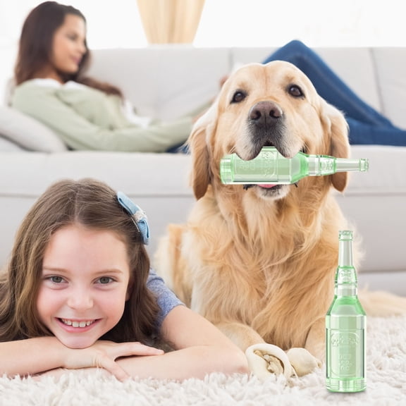 Dog Toy Bottle with Squeaker Grinding Tooth Interactive Chew Toys Floating Water Toys for Dogs Puppies Pool Beach Play Fetch Games Pet Chew Toys