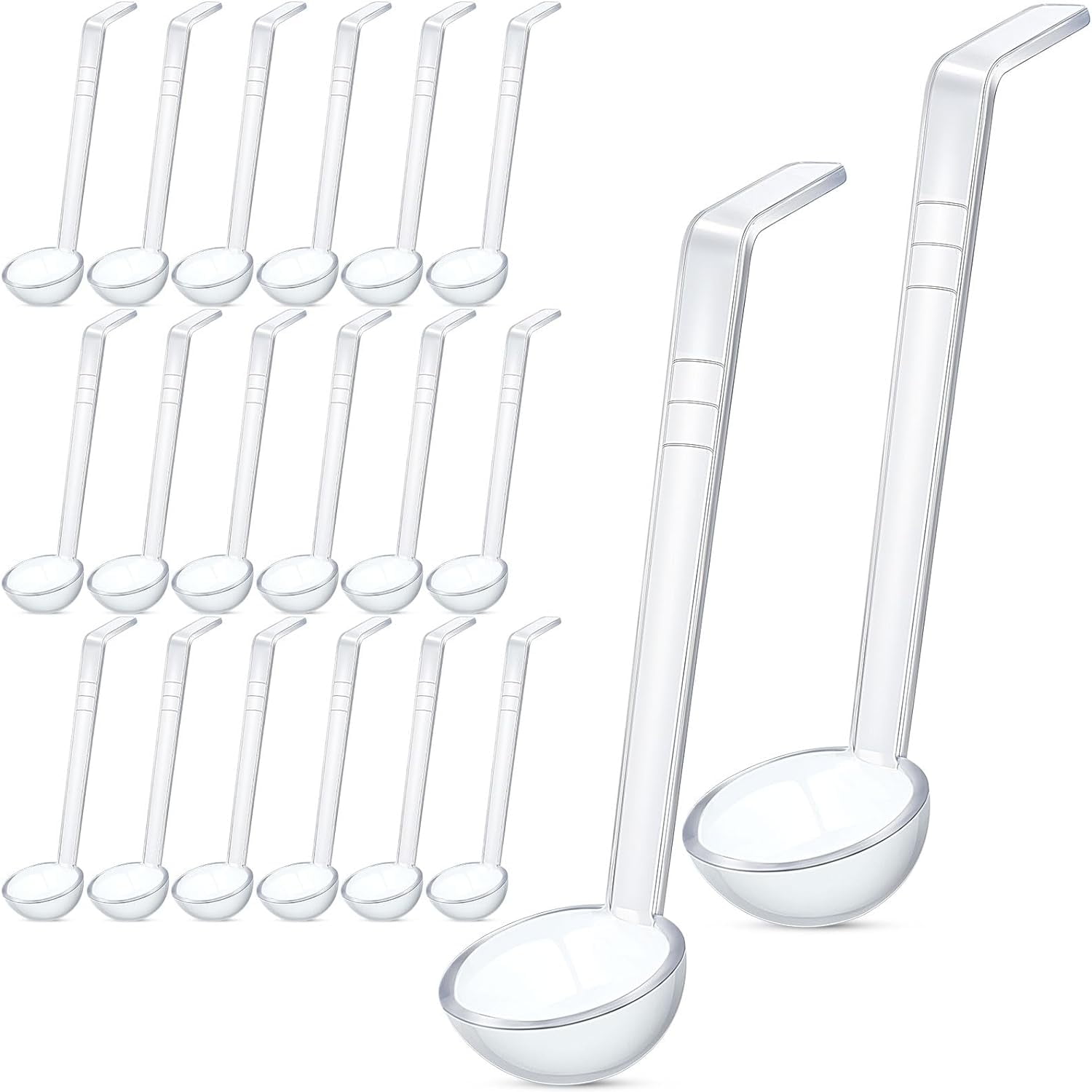 IGETTOCO 20 Pcs 1 oz Plastic Small Ladles with 7 Inches Long Handle ...