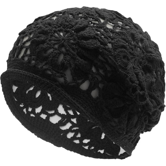 IGETTOCO Women Cotton Crochet Slouchy Beanie Hat Handmade Knit Summer Skull Cap