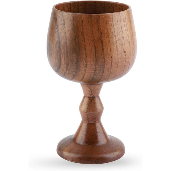 IGETTOCO Wooden Red Wine Goblet Wooden Wine Cup Vintage Holy Grail Cup Chalice Goblet Solid Wood Household Communion Goblet Communion Cups for Home Party