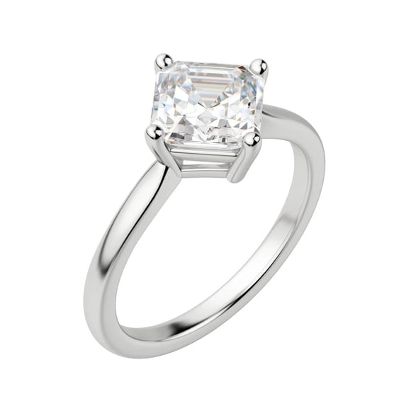 IGI 1.0 ct Asscher cut Lab Grown Diamond Ring For Engagement 14k White Gold
