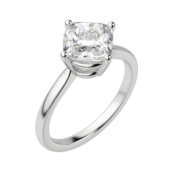 IGI 1.0 ct Cushion cut Lab Grown Diamond Ring For Engagement 14k White Gold