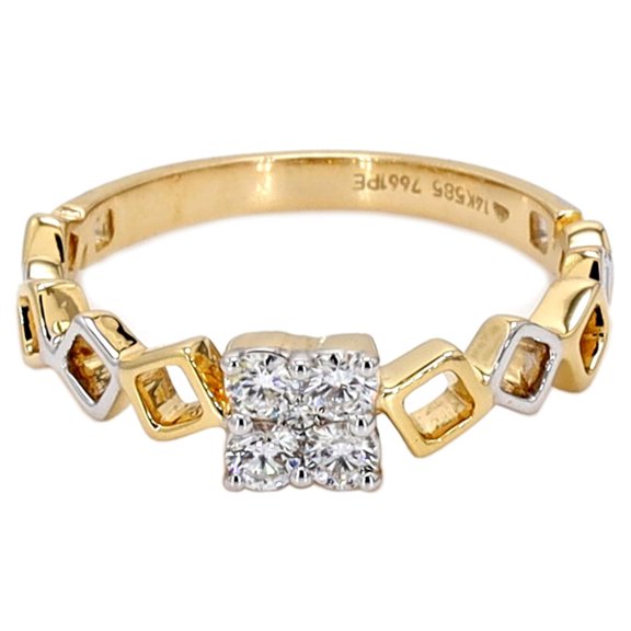 IGI Certified 0.25ctw H/SI Natural Diamond Engagement Ring 14kt Solid Yellow Gold