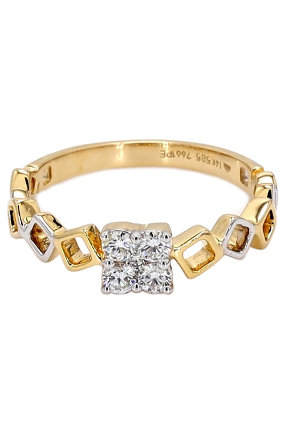 IGI Certified 0.25ctw H/SI Natural Diamond Engagement Ring 14kt Solid Yellow Gold