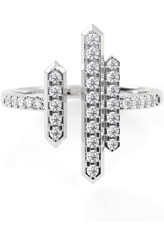 IGI Certified 0.34 Carat 14K White Gold Diamond Engagement Ring Prong (H-I Color, SI1 Eye Clean Clarity)