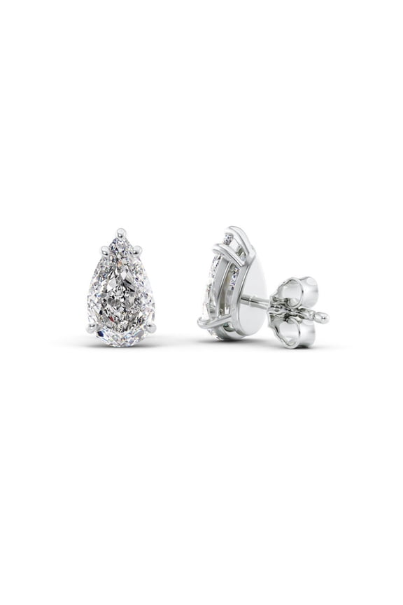 IGI Certified 0.5 Ct Pear Cut Lab-Grown Diamond Stud Earrings – 14K White Gold | Women's Earrings