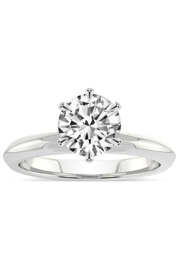 IGI Certified 0.50 Ct Round Shape Lab Grown Diamond Ring | 14K White Gold | Alora Solitaire Diamond Engagement Ring | FG-VS1-VS2 Quality Friendly Diamonds ( Ring Size 6.5 )