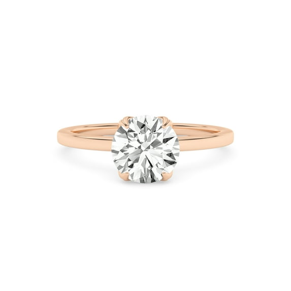 IGI Certified 1.00 Carat (ctw) Solitaire Style Engagement Rings For Women, Round Lab Grown Diamond Promise Ring For Her In 18k Solid Rose Gold | F-G, VS-SI Quality (1 Ctw) Ring Size-10