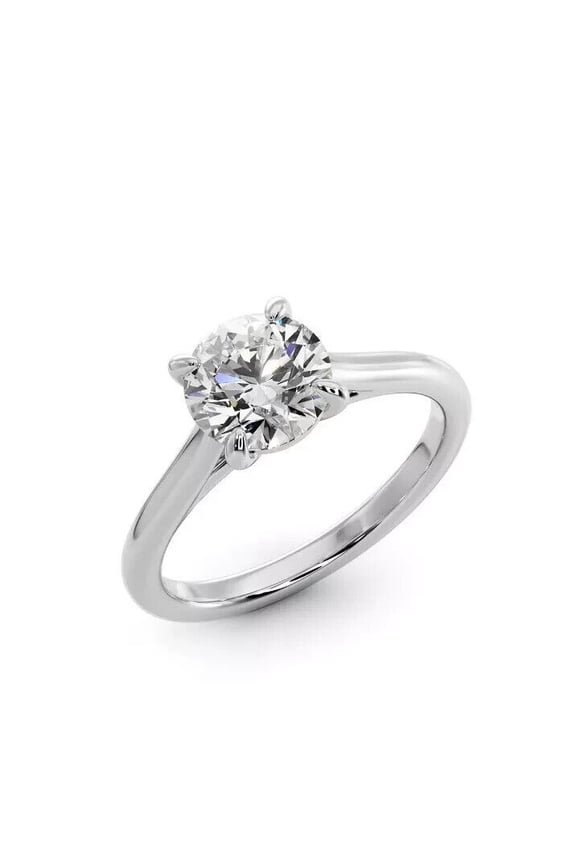 IGI Certified 1.00Ct G-H/VS1 Round Lab Grown CVD Diamond 14K Gold Solitaire Ring
