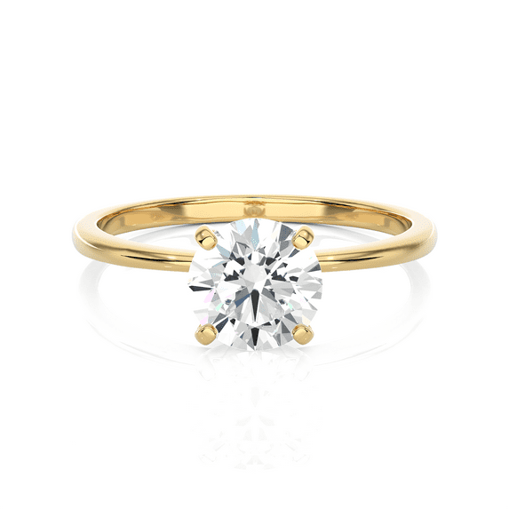 IGI Certified 1 1/2 Carat Lab Grown Diamond Classic Solitaire Engagement Ring for Women in 14k Yellow Gold (D-E, VVS1-VVS2, cttw) Promise or Anniversary Ring Size 8.25 by Privosa Fine Jewelry