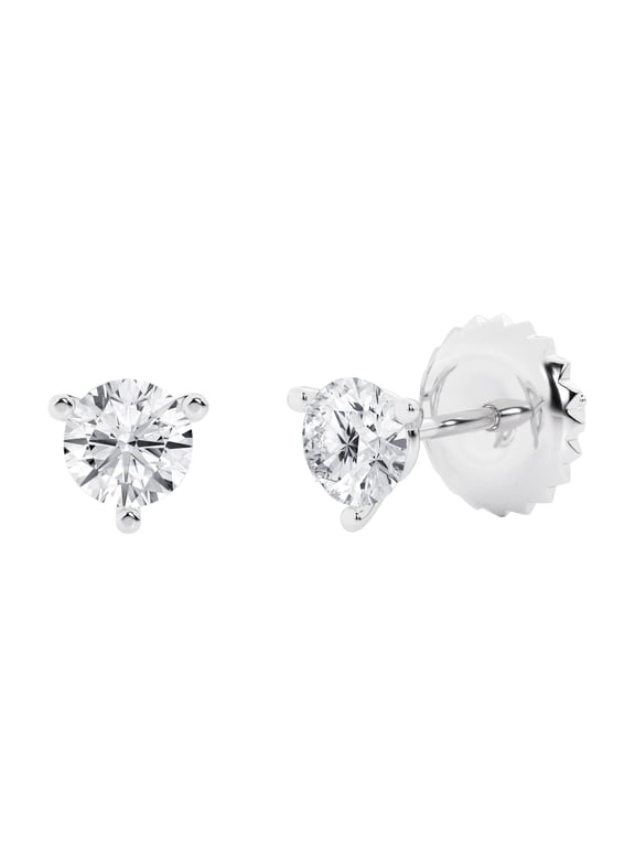 Unique Moments IGI Certified 1 1/2ctw Round 14k White Gold Diamond Stud Earrings (E-F,VS2)