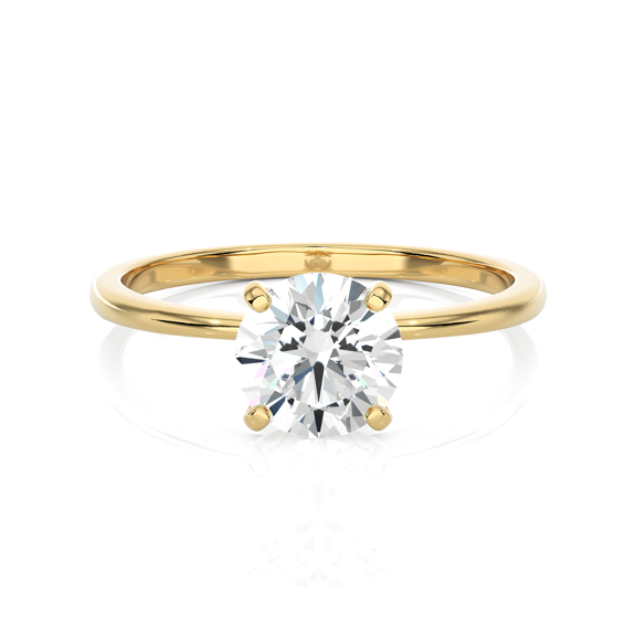 IGI Certified 1 1/4 Carat Lab Grown Diamond Classic Solitaire Engagement Ring for Women in 14k Yellow Gold (D-E, VVS1-VVS2, cttw) Promise or Anniversary Ring Size 5 by Privosa Fine Jewelry