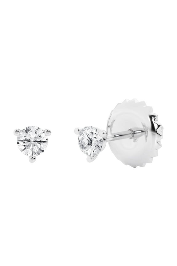 Unique Moments IGI Certified 1/2 Ctw Round 14k White Gold Diamond Stud Earrings for Women (E-F,VS2)