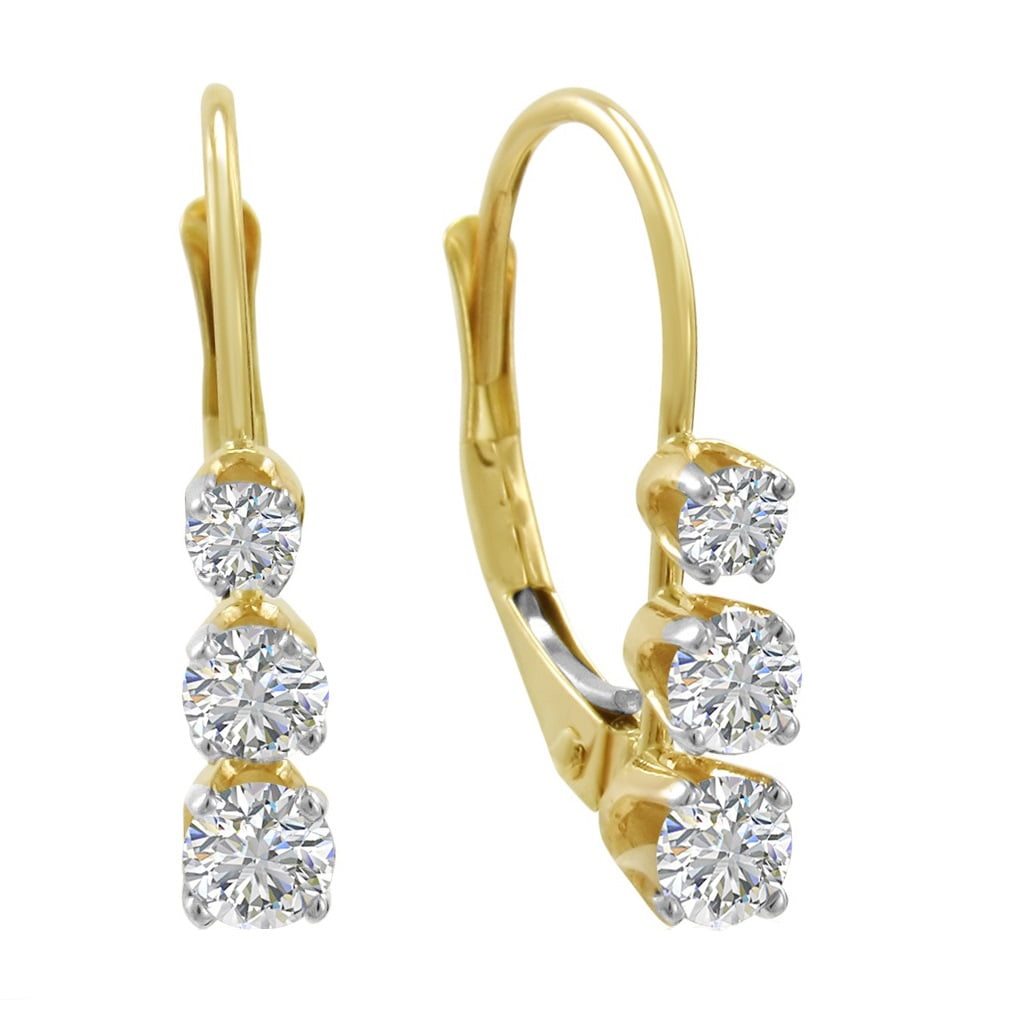 IGI Certified 1 2ct TW Genuine Diamond Lever Back Earrings For Women igi-certified-1-2ct-tw-genuine-diamond-lever-back-earrings-for-women