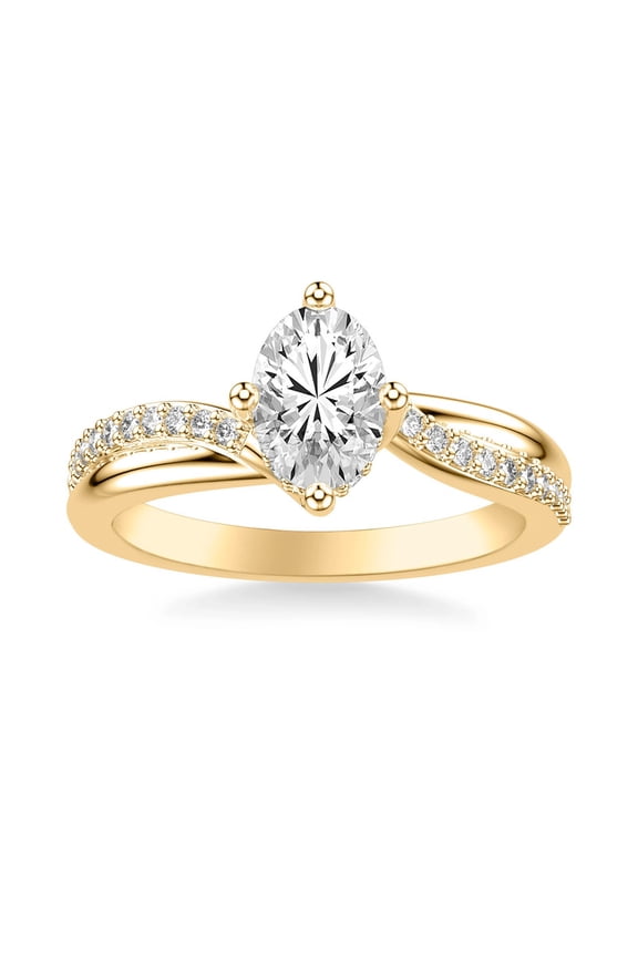 IGI Certified 1.50 CTW Oval Lab Grown Diamond Engagement Ring 14K Gold Unique Wedding PromiseRing Her