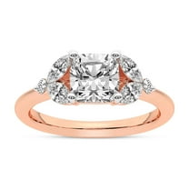 IGI Certified 1 Carat Cushion Shape Lab Grown Diamond Engagement Ring | 14K Rose Gold | Beatrice Marquise Side Stone Diamond Ring | FG-VS1-VS2 Quality Friendly Diamonds