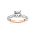 thumbnail image 1 of IGI Certified 1 Carat Cushion Shape Lab Grown Diamond Engagement Ring | 14K Rose Gold | Eternia Criss Cross Side Halo Diamond Ring | FG-VS1-VS2 Quality Friendly Diamonds, 1 of 6