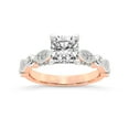 thumbnail image 1 of IGI Certified 1 Carat Cushion Shape Lab Grown Diamond Engagement Ring | 14K Rose Gold | Larisa Side Stone Diamond Ring | FG-VS1-VS2 Quality Friendly Diamonds, 1 of 5