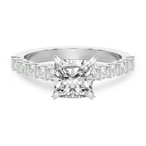 IGI Certified 1 Carat Cushion Shape Lab Grown Diamond Engagement Ring | 14K White Gold | Austria Cathedral Diamond Ring | FG-VS1-VS2 Quality Friendly Diamonds