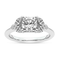 IGI Certified 1 Carat Cushion Shape Lab Grown Diamond Engagement Ring | 14K White Gold | Beatrice Marquise Side Stone Diamond Ring | FG-VS1-VS2 Quality Friendly Diamonds