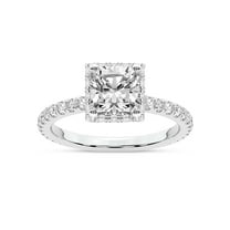 IGI Certified 1 Carat Cushion Shape Lab Grown Diamond Engagement Ring | 14K White Gold | Cleopatra Halo Diamond Ring | FG-VS1-VS2 Quality Friendly Diamonds