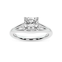 IGI Certified 1 Carat Cushion Shape Lab Grown Diamond Engagement Ring | 14K White Gold | Erica Swan Split Shank Diamond Ring | FG-VS1-VS2 Quality Friendly Diamonds