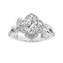 IGI Certified 1 Carat Cushion Shape Lab Grown Diamond Engagement Ring | 14K White Gold | Garden Bloom Side Stone Diamond Ring | FG-VS1-VS2 Quality Friendly Diamonds