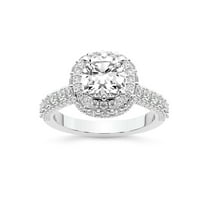 IGI Certified 1 Carat Cushion Shape Lab Grown Diamond Engagement Ring | 14K White Gold | Luxoré Vintage Allure Diamond Ring | FG-VS1-VS2 Quality Friendly Diamonds
