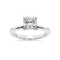 IGI Certified 1 Carat Cushion Shape Lab Grown Diamond Engagement Ring | 14K White Gold | Matilda Leaf Petal Solitaire Diamond Ring | FG-VS1-VS2 Quality Friendly Diamonds