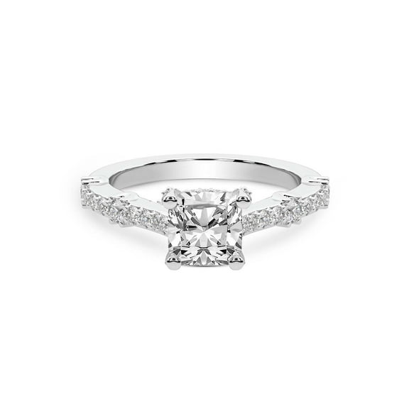 IGI Certified 1 Carat Cushion Shape Lab Grown Diamond Engagement Ring | 14K White Gold | Odyssey Hidden Halo Diamond Ring | FG-VS1-VS2 Quality Friendly Diamonds