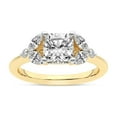 thumbnail image 1 of IGI Certified 1 Carat Cushion Shape Lab Grown Diamond Engagement Ring | 14K Yellow Gold | Beatrice Marquise Side Stone Diamond Ring | FG-VS1-VS2 Quality Friendly Diamonds, 1 of 6
