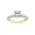 thumbnail image 1 of IGI Certified 1 Carat Cushion Shape Lab Grown Diamond Engagement Ring | 14K Yellow Gold | Eternia Criss Cross Side Halo Diamond Ring | FG-VS1-VS2 Quality Friendly Diamonds, 1 of 6