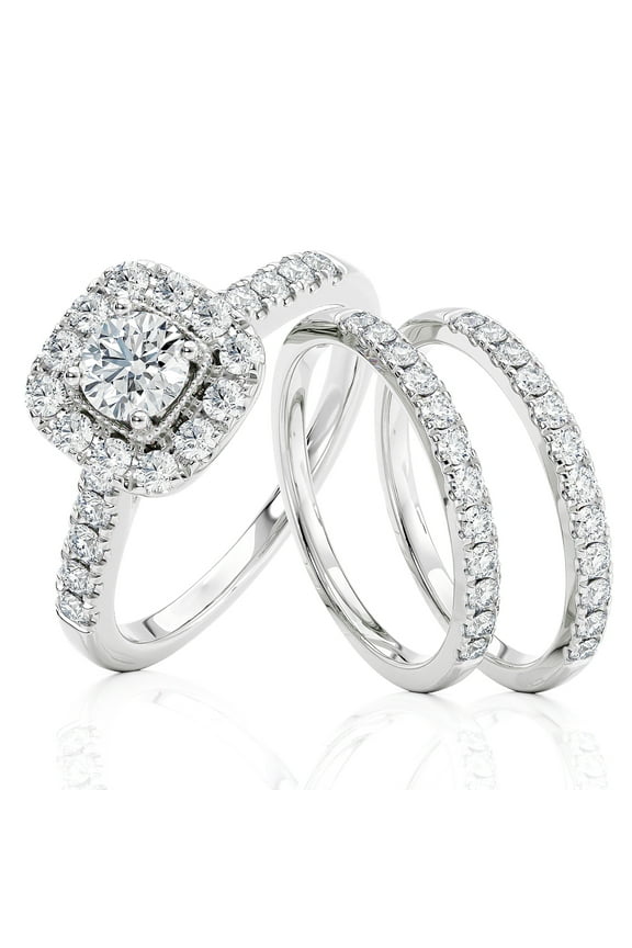 IGI Certified 1 Carat Diamond Engagement Ring for Women in 14k White Gold Size 7.5 by Beverly Hills Jewelers