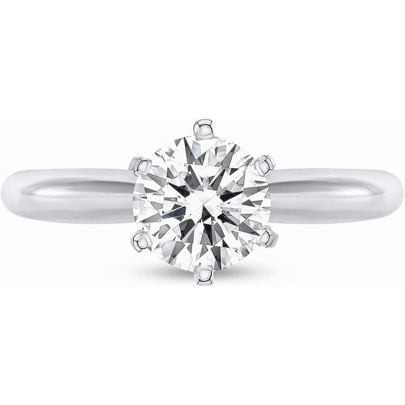 IGI Certified 1 Carat Diamond Solitaire Engagement Ring for Women in 14k White Gold Size 6 by Beverly Hills Jewelers