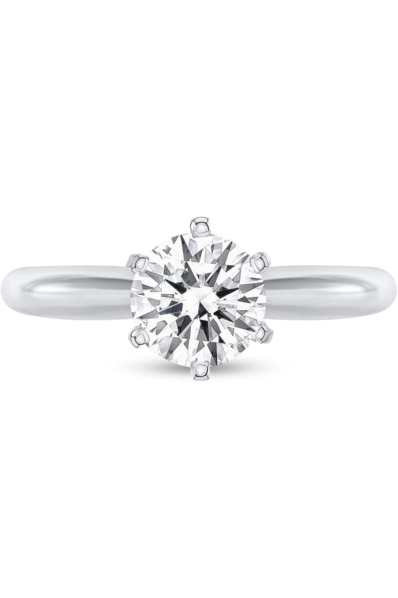 IGI Certified 1 Carat Diamond Solitaire Engagement Ring for Women in 14k White Gold Size 8.5 by Beverly Hills Jewelers